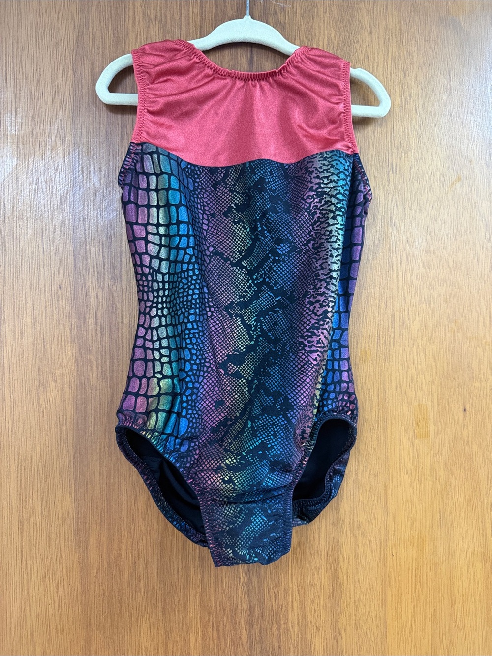 Kids' Multicolor Snake-Print One-Piece Leo with Coral Yoke